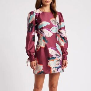 Hutch Puff Shoulder Long Sleeve Minidress